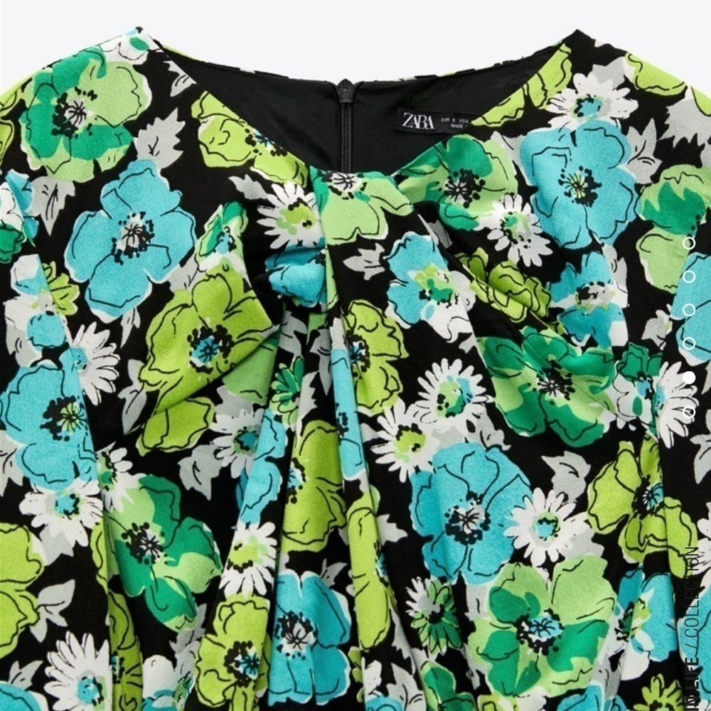 Zara Draped Floral Bodysuit - Picture 5 of 11